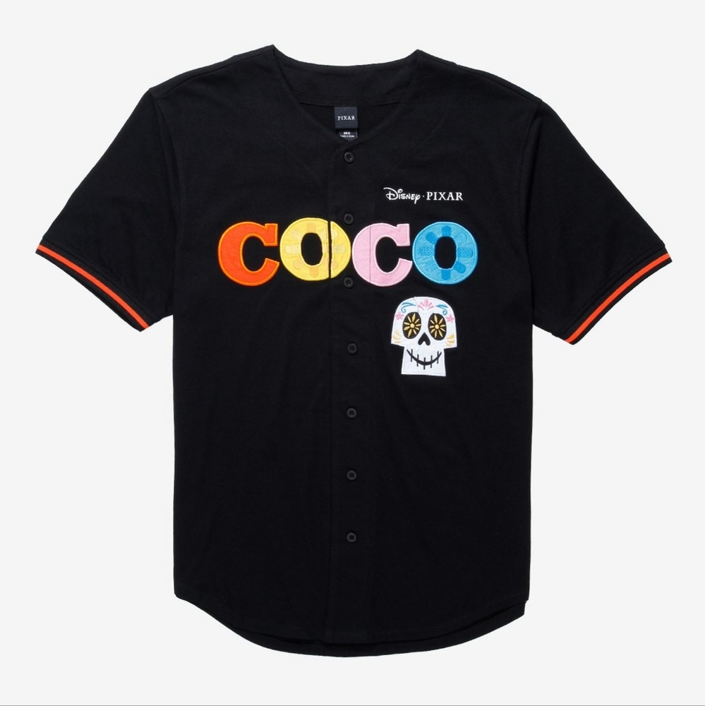 Disney Pixar Mens Size Small Coco Logo Baseball Jersey EUC